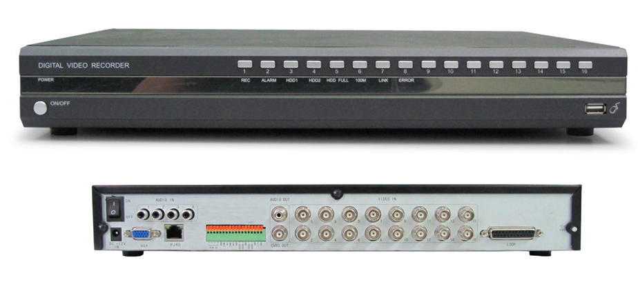 16CH H264 DVR HD VGA And BNC Output Synchronization