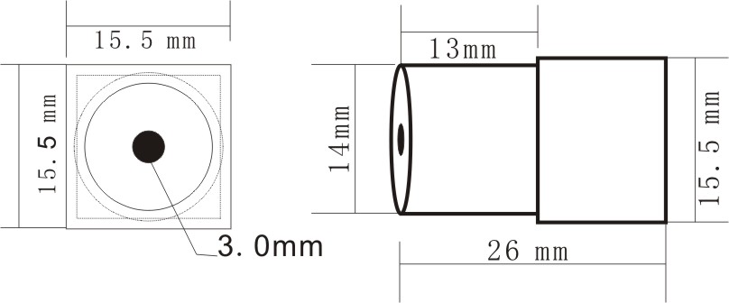 170deg view anlge 1/4 cmos 480TVL mini camera with audio wide voltage