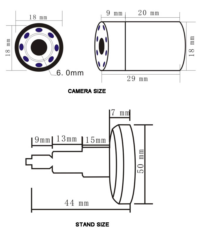 Day/Night 520TVL Mini CCTV Camera with 8 940 IRs 90 deg view angle