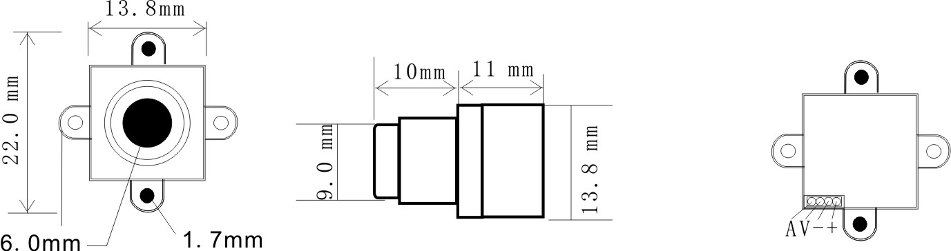 4G 90deg VOA 0.008LUX with Install Holes Mini Spy Camera